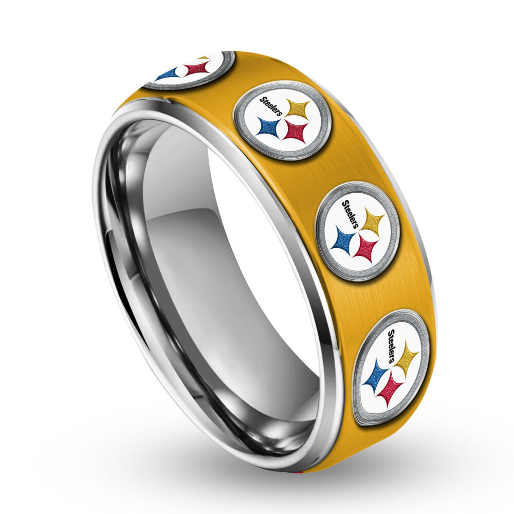 Pittsburgh Steelers | Silver Tungsten Ring TD