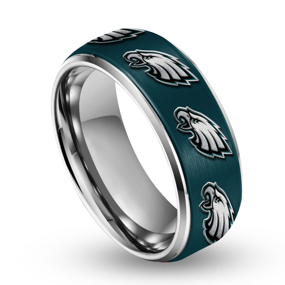 Philadelphia Eagles | Silver Tungsten Ring TD