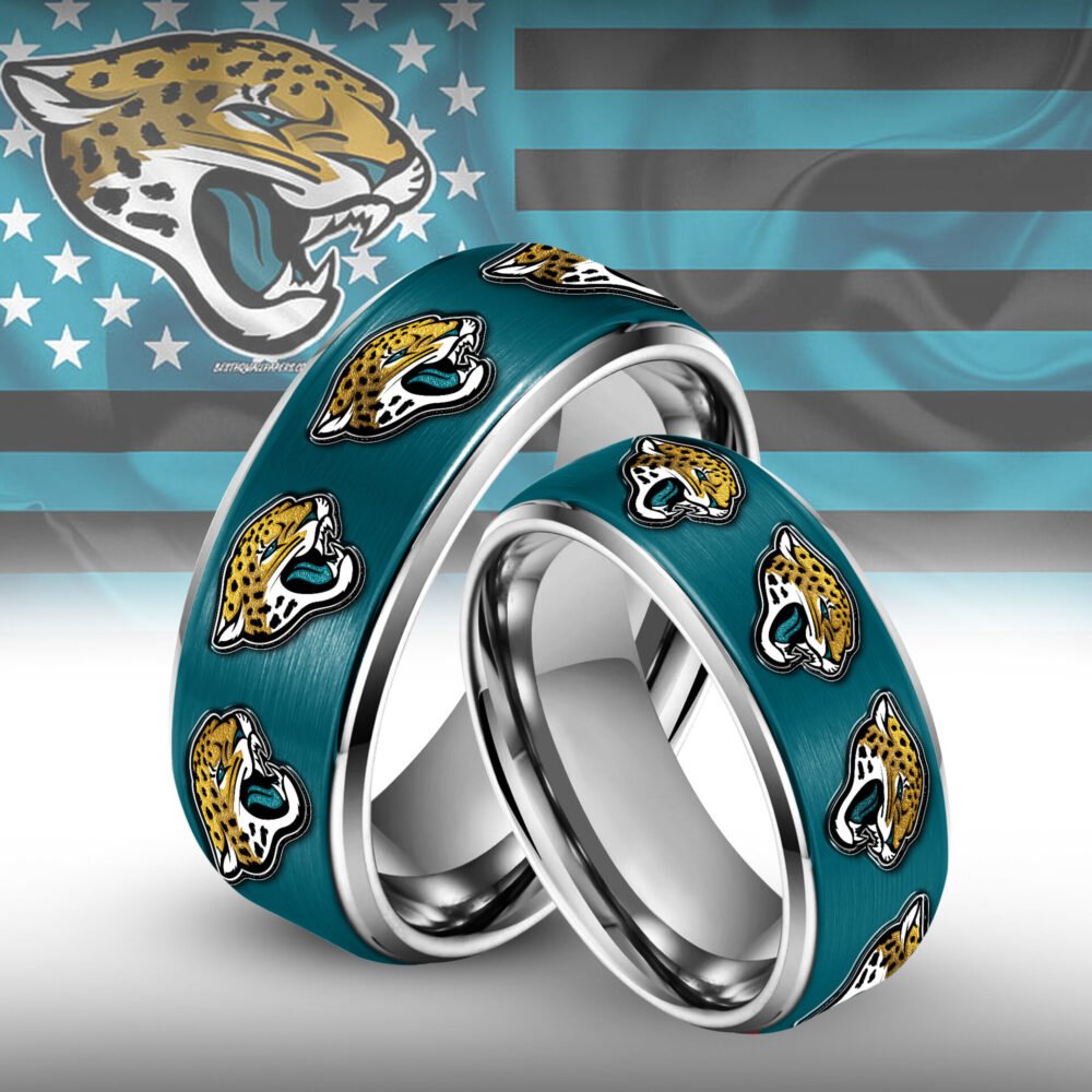 Jacksonville Jaguars | Silver Tungsten Couples Rings TD