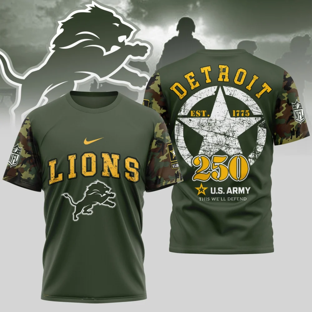 Detroit Lions | Premium U.S.Army 3D Shirt TD
