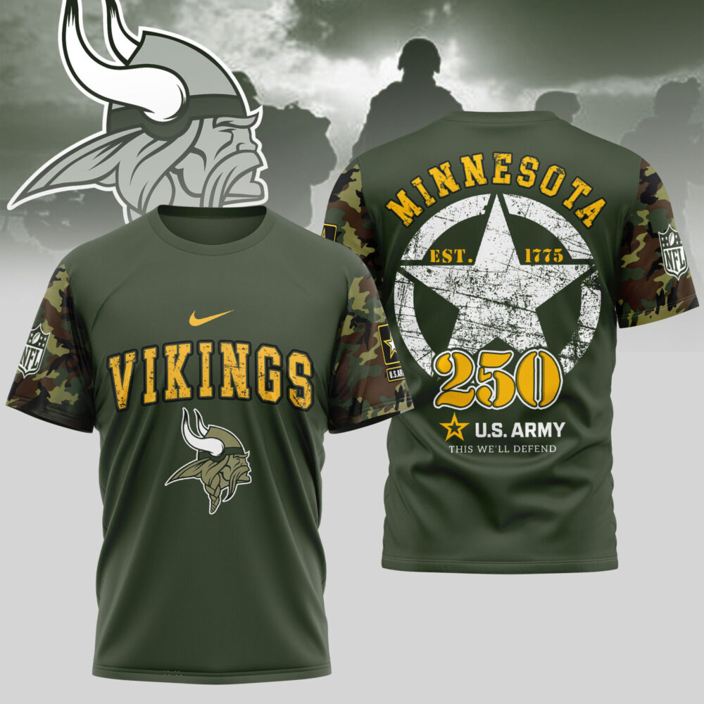 Minnesota Vikings | Premium U.S.Army 3D Shirt TD