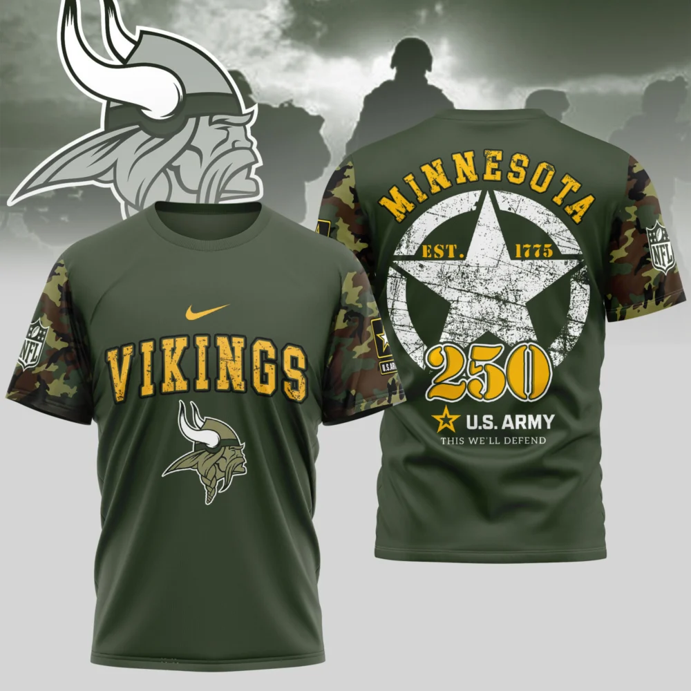 Minnesota Vikings | Premium U.S.Army 3D Shirt TD