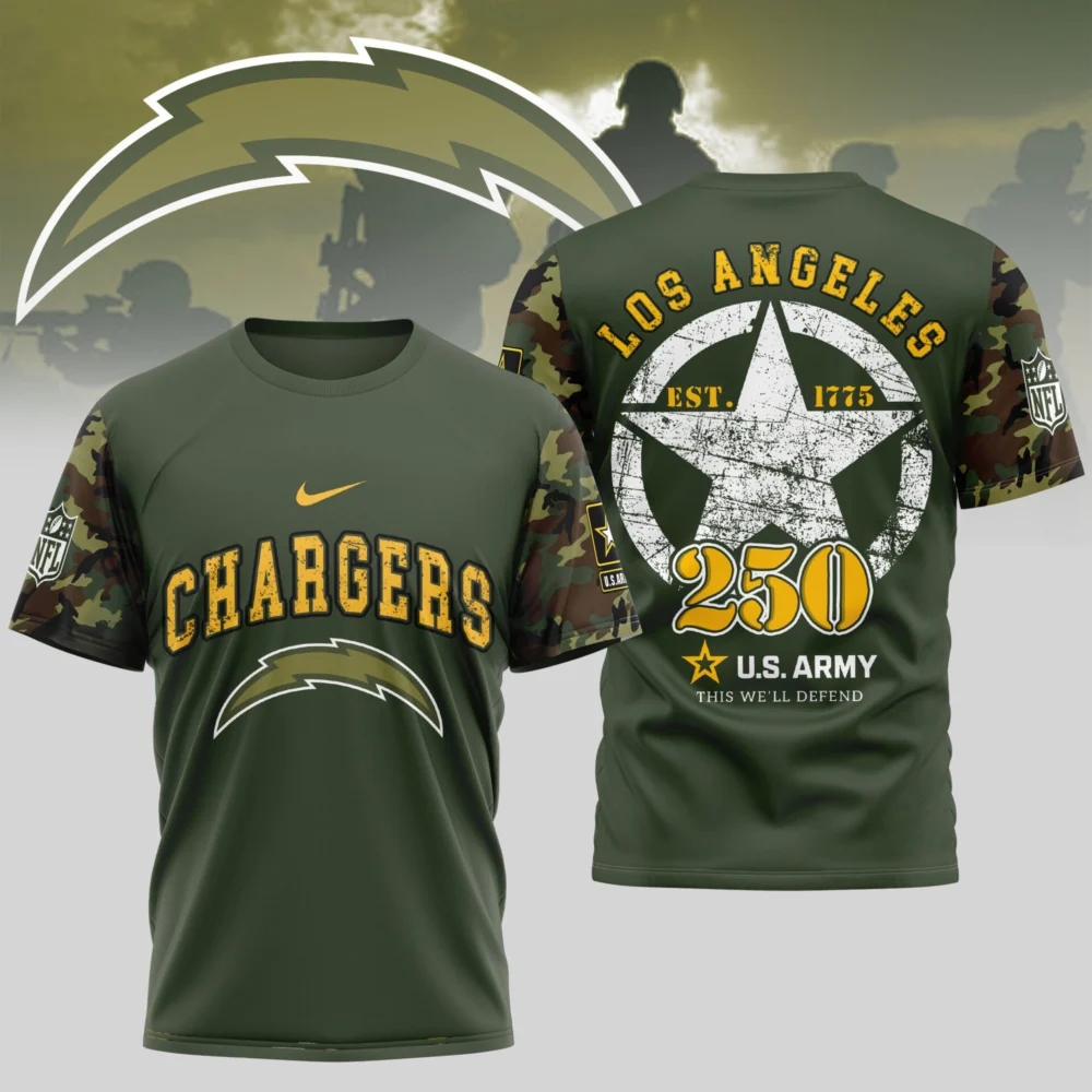 Los Angeles Chargers | Premium U.S.Army 3D Shirt TD
