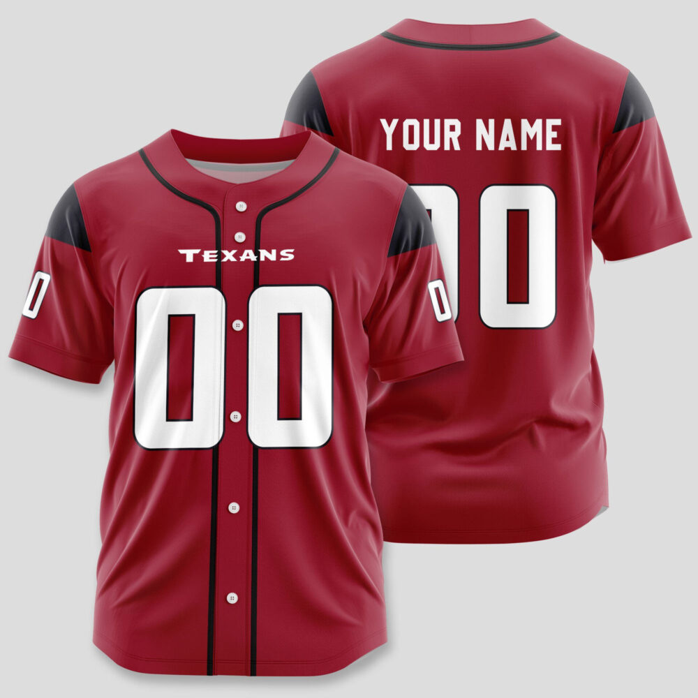 Houston Texans | Classic Baseball Jersey - Customize Your Name & Number, Your Style!