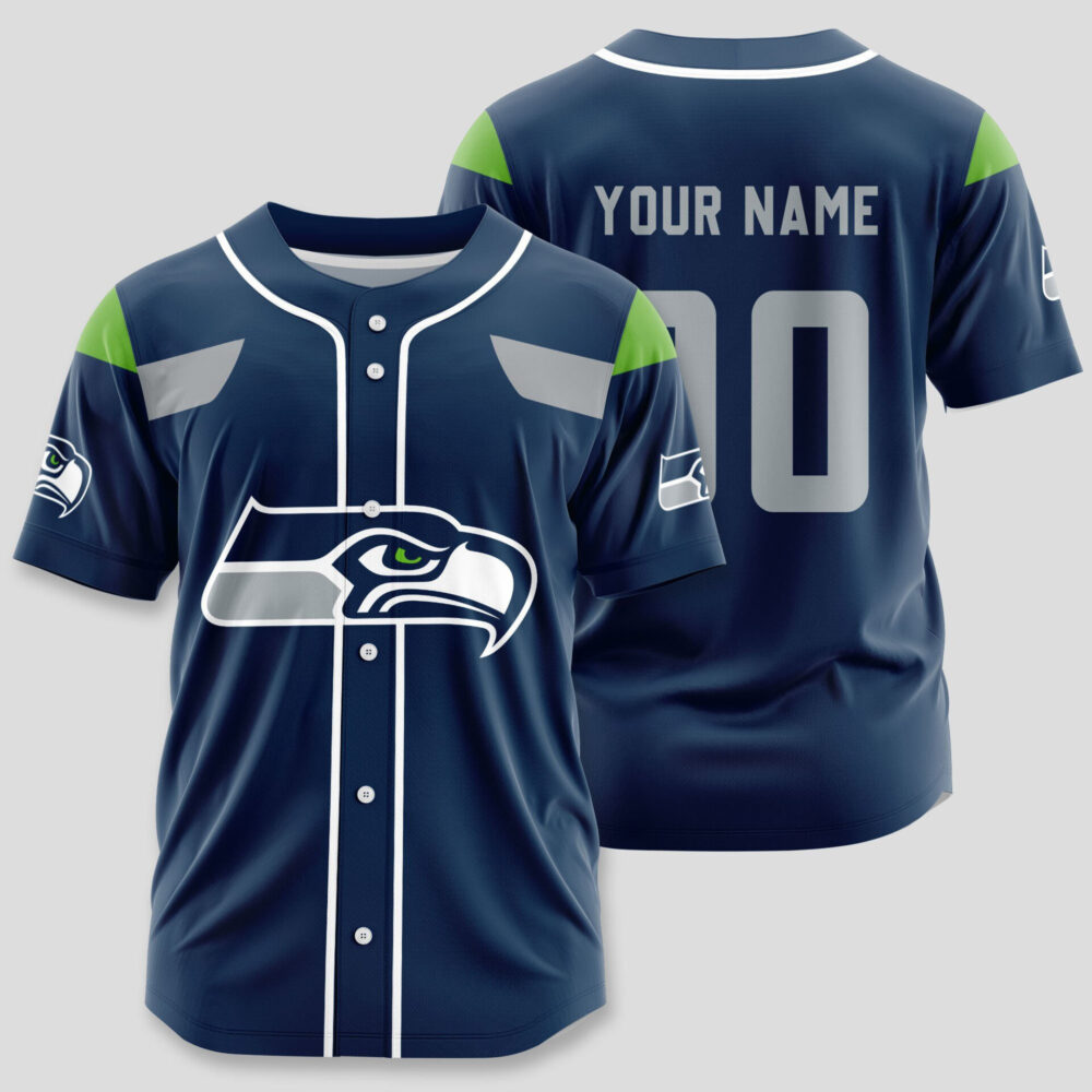 Seattle Seahawks | Classic Baseball Jersey - Customize Your Name & Number, Your Style!