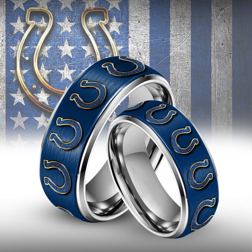 Indianapolis Colts | Silver Tungsten Couples Rings TD
