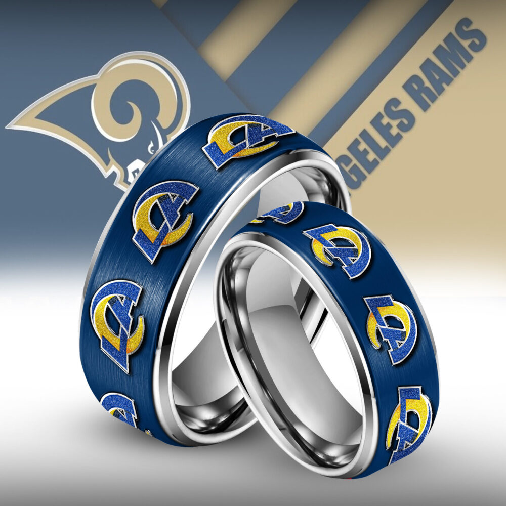 Los Angeles Rams | Silver Tungsten Couples Rings TD