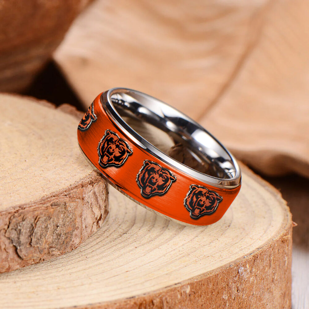 Chicago Bears | Silver Tungsten Couples Rings TD
