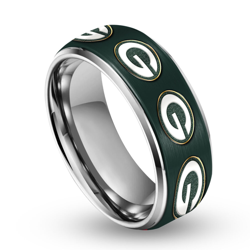 Green Bay Packers | Silver Tungsten Ring TD