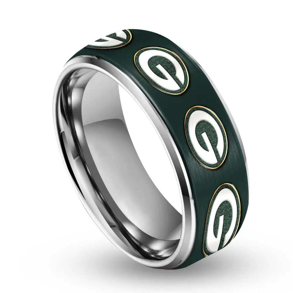 Green Bay Packers | Silver Tungsten Ring TD