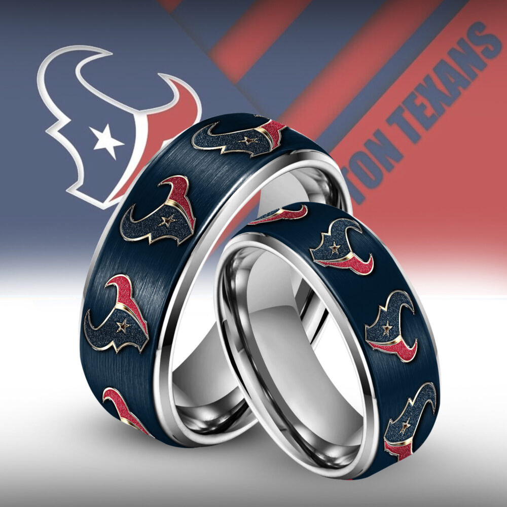 Houston Texans | Silver Tungsten Couples Rings TD