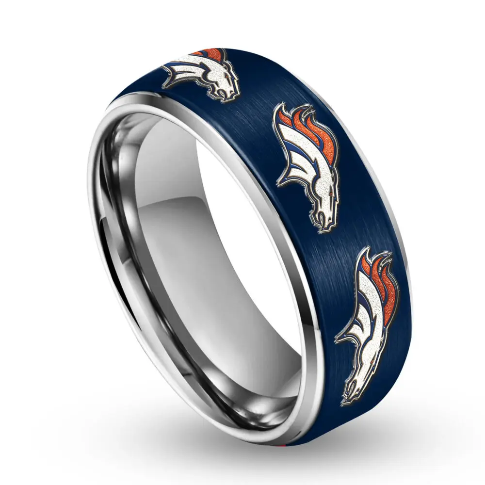 Denver Broncos | Silver Tungsten Ring TD