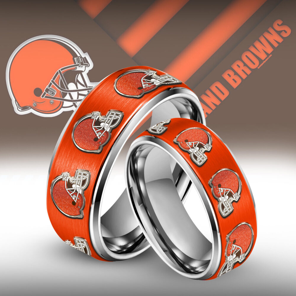 Cleveland Browns | Silver Tungsten Couples Rings TD