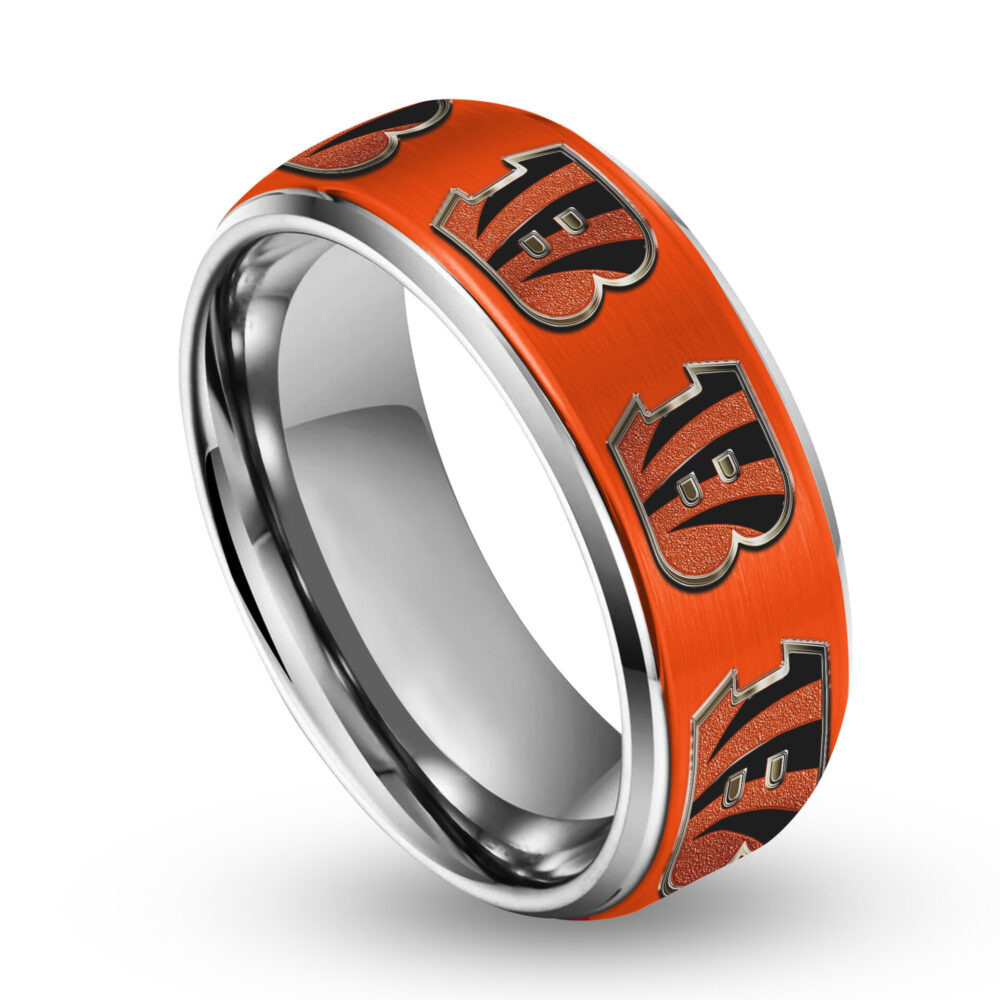 Cincinnati Bengals | Silver Tungsten Ring TD