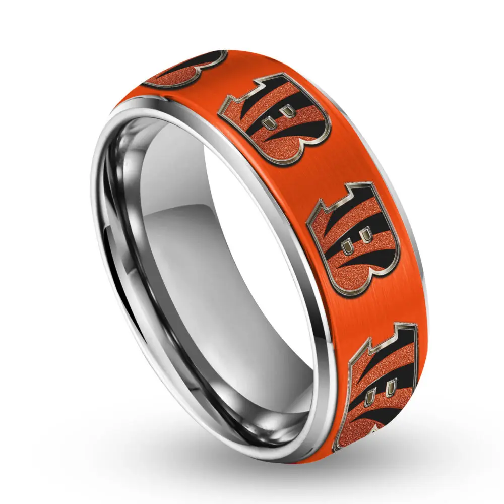 Cincinnati Bengals | Silver Tungsten Ring TD