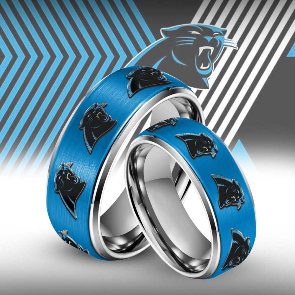 Carolina Panthers | Silver Tungsten Couples Rings TD