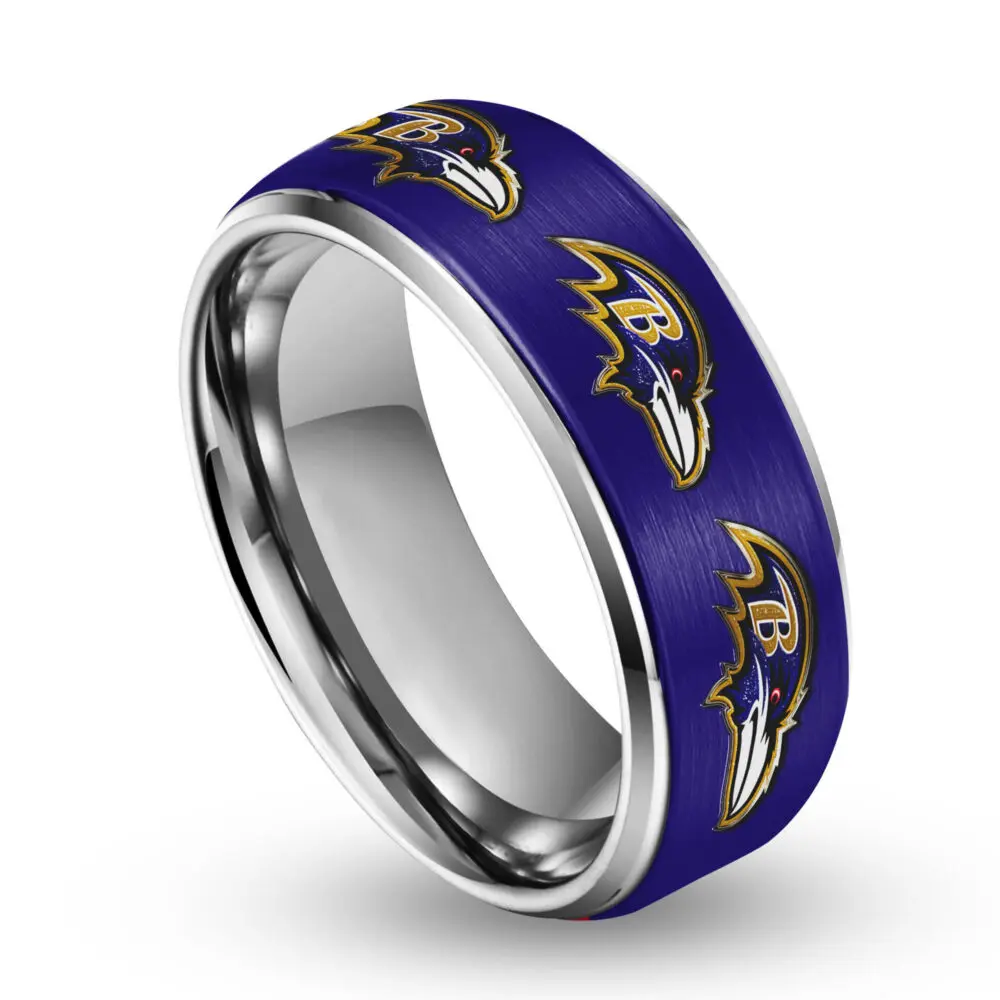 Baltimore Ravens | Silver Tungsten Ring TD