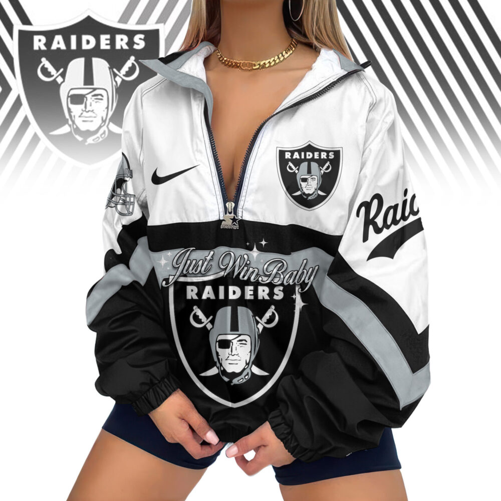 Las Vegas Raiders | Premium Women's Printed V-Neck Zipper Sweatshirt Jackets TD