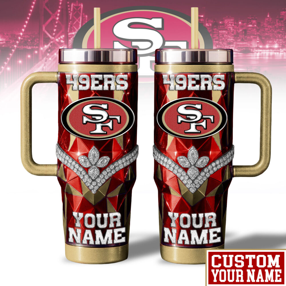 San Francisco 49ers | NFL  40oz Bling Tumbler With Handle TD
