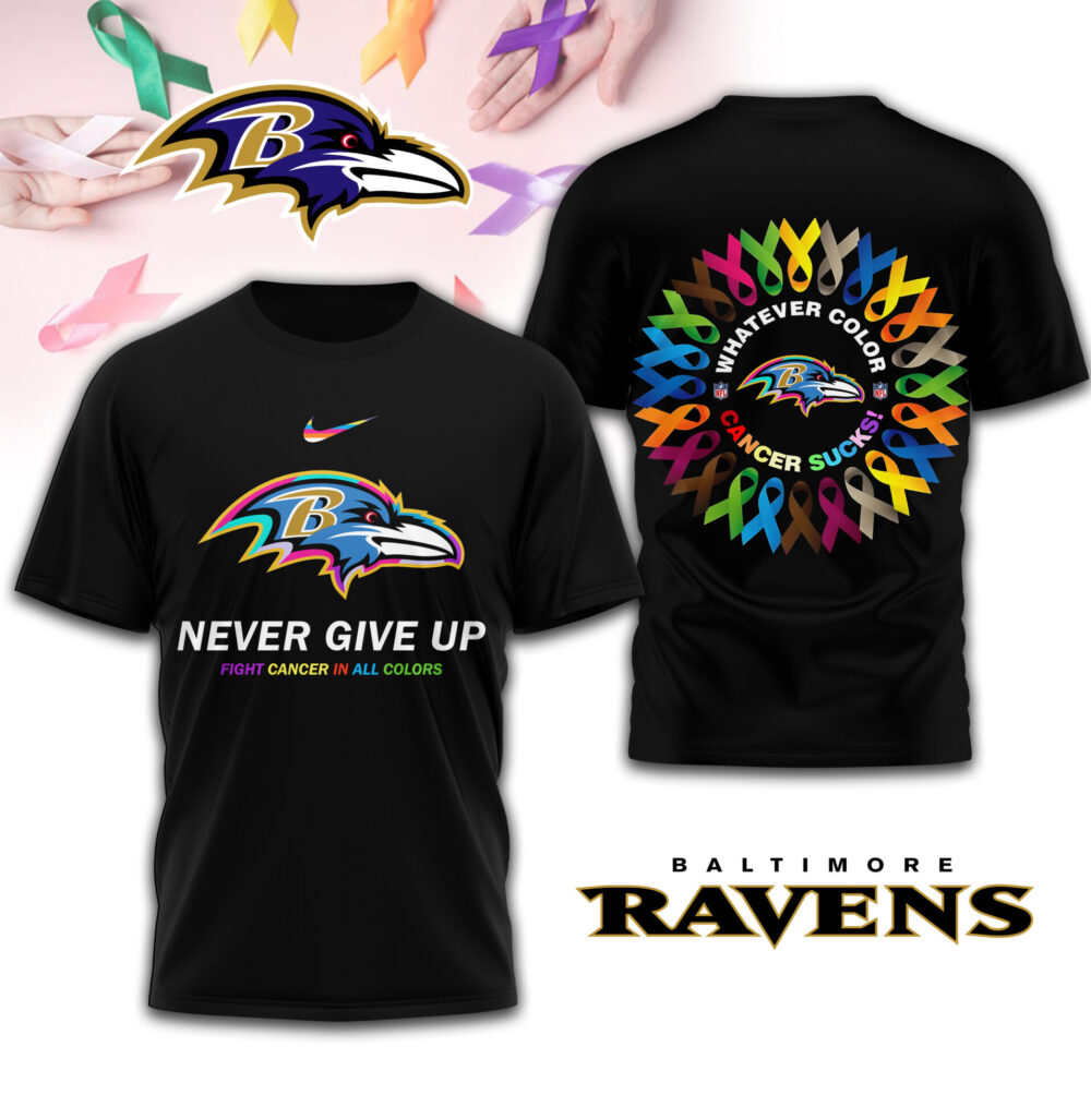 Baltimore Ravens | Premium Fight Cancer In All Colors 3D Shirt TD