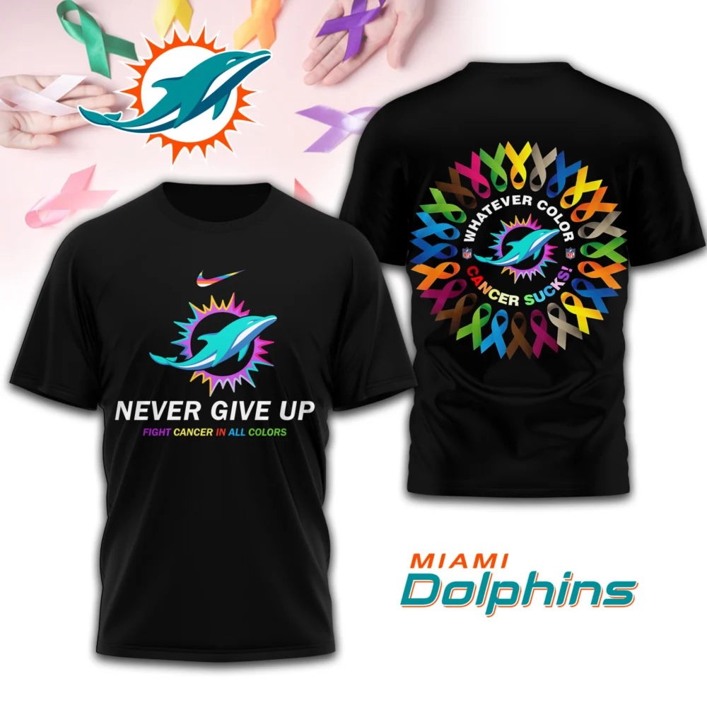 Miami Dolphins | Premium Fight Cancer In All Colors 3D Shirt TD