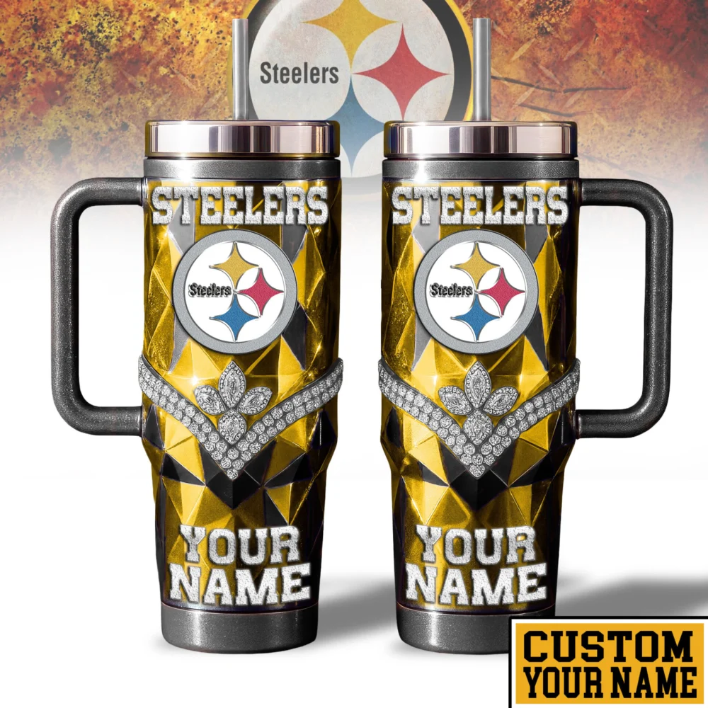 Pittsburgh Steelers | NFL  40oz Bling Tumbler With Handle TD