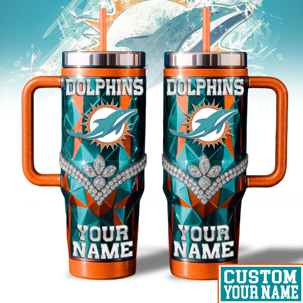 Miami Dolphins | NFL  40oz Bling Tumbler With Handle TD