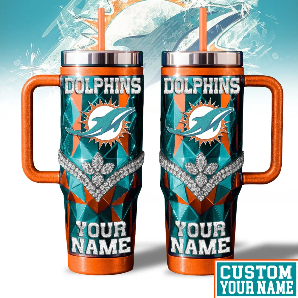 Miami Dolphins | NFL  40oz Bling Tumbler With Handle TD