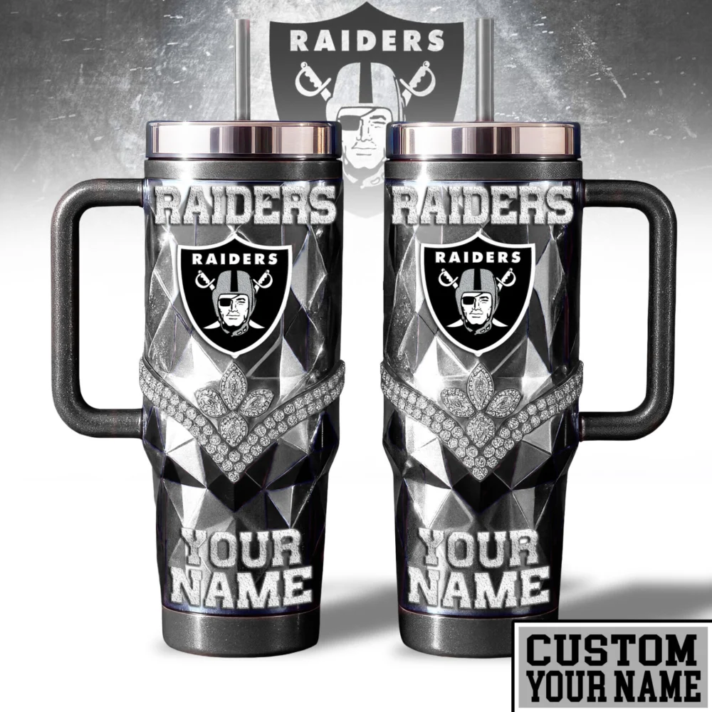 Las Vegas Raiders | NFL  40oz Bling Tumbler With Handle TD