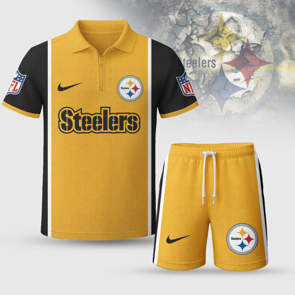 Pittsburgh Steelers | Premium NFL Combo Polo And Shorts TD