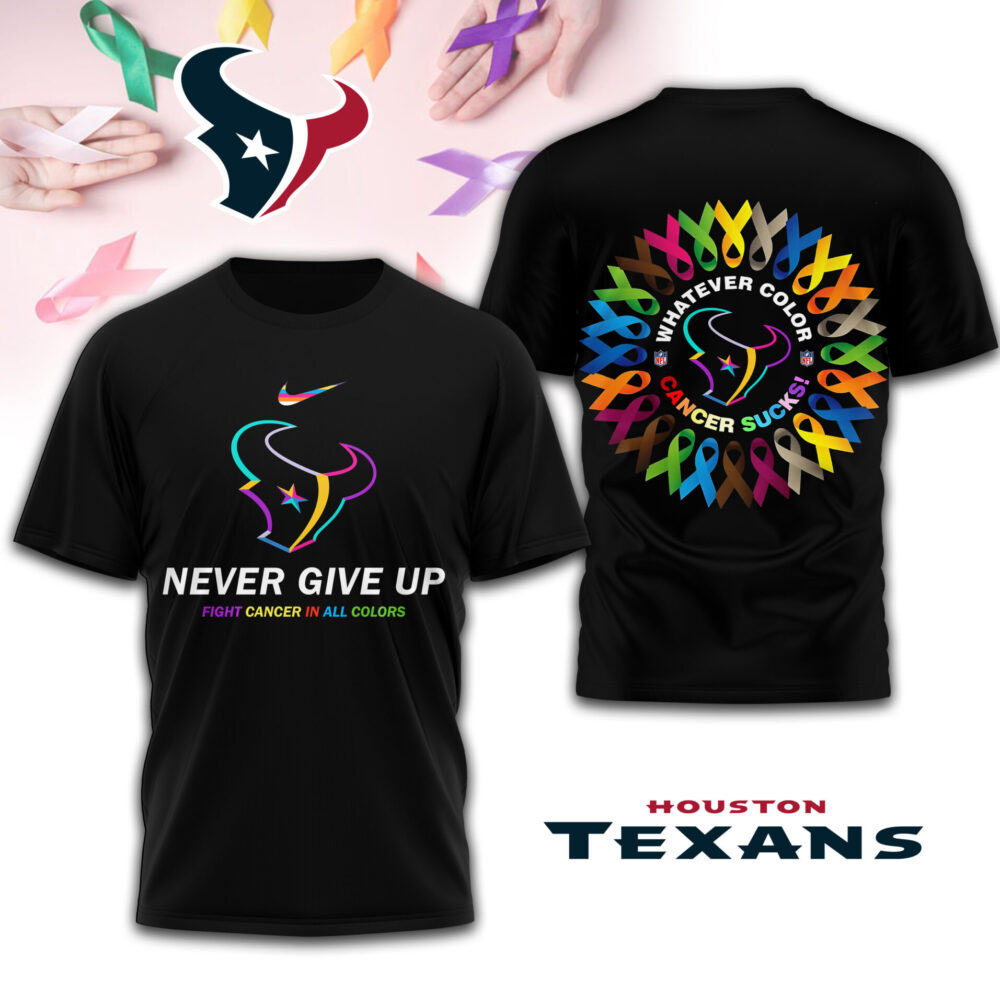 Houston Texans | Premium Fight Cancer In All Colors 3D Shirt TD