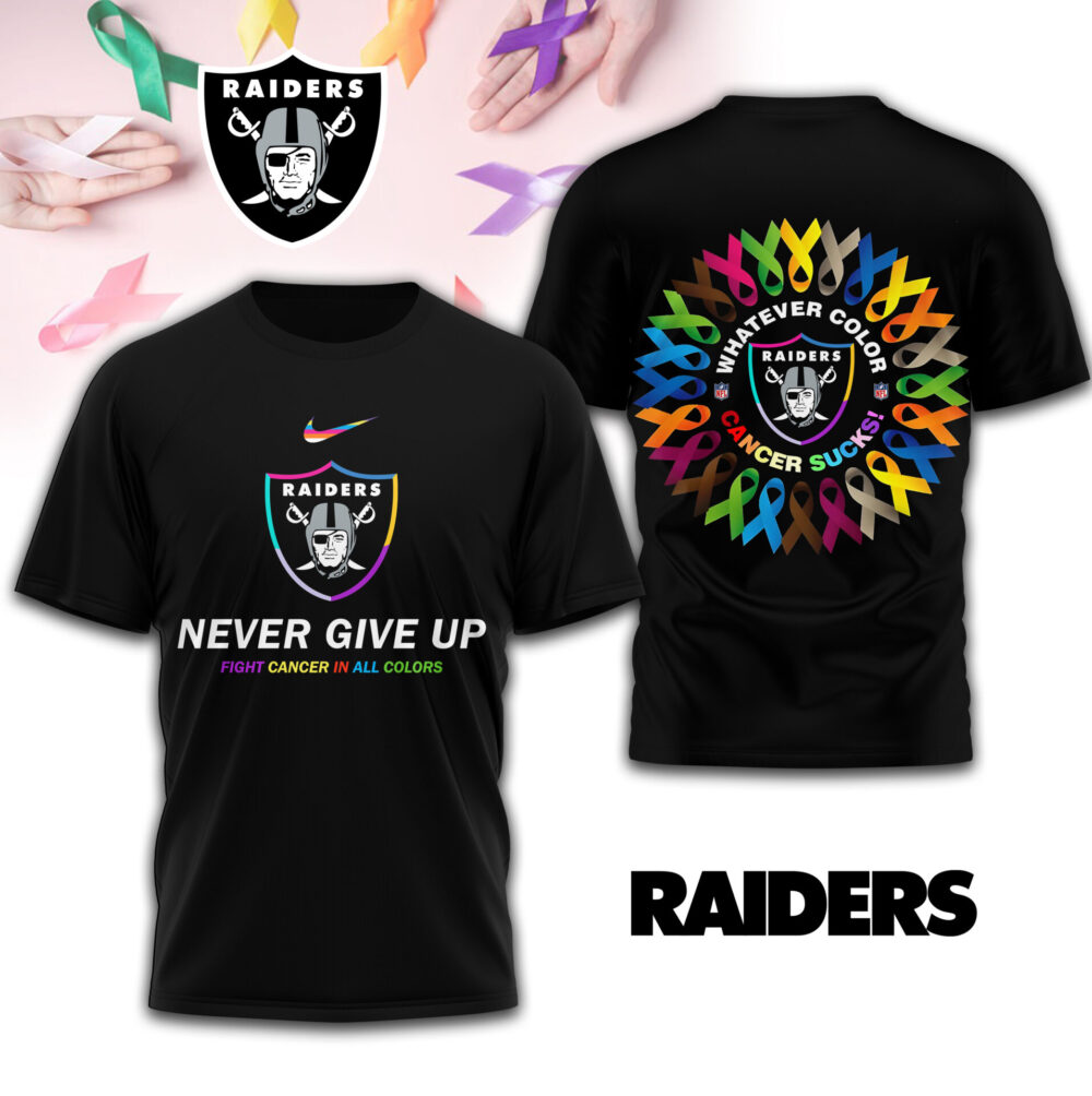 Las Vegas Raiders | Premium Fight Cancer In All Colors 3D Shirt TD
