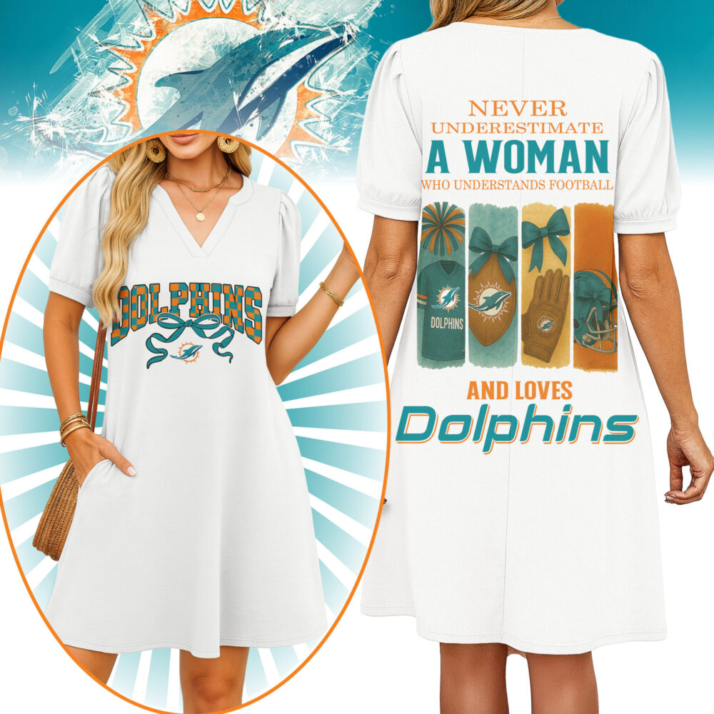 Miami Dolphins | Premium NFL V-neck Dress HI