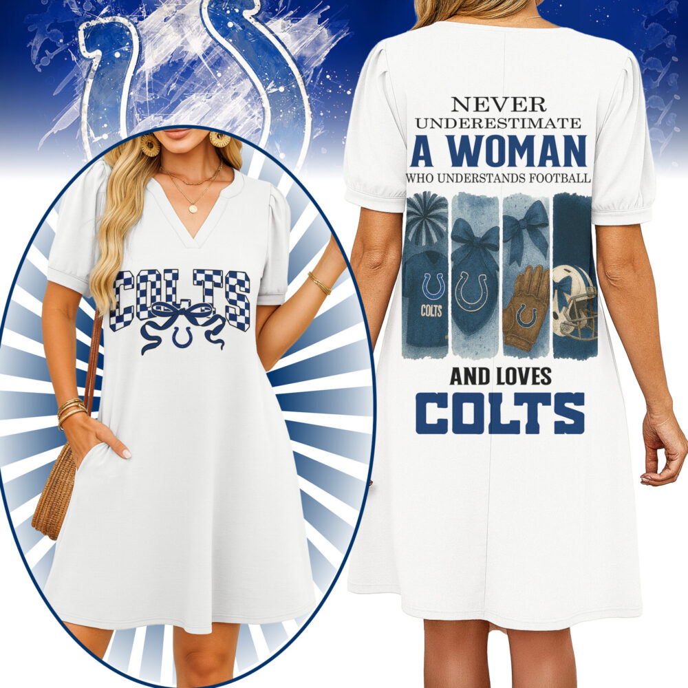 Indianapolis Colts | Premium NFL V-neck Dress HI