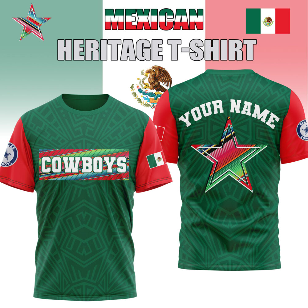 Dallas Cowboys | Premium NFL Mexican Heritage Celebration 3D Shirt HI