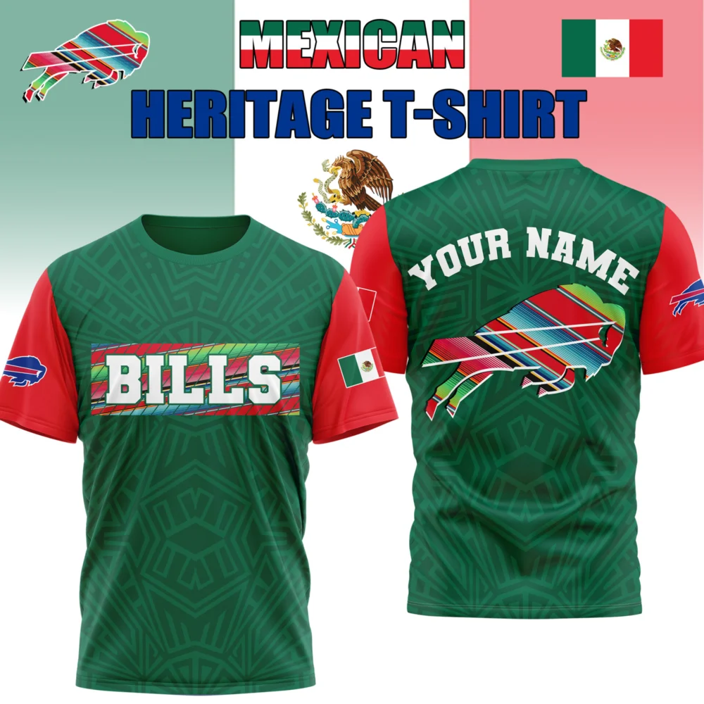 Buffalo Bills | Premium NFL Mexican Heritage Celebration 3D Shirt HI
