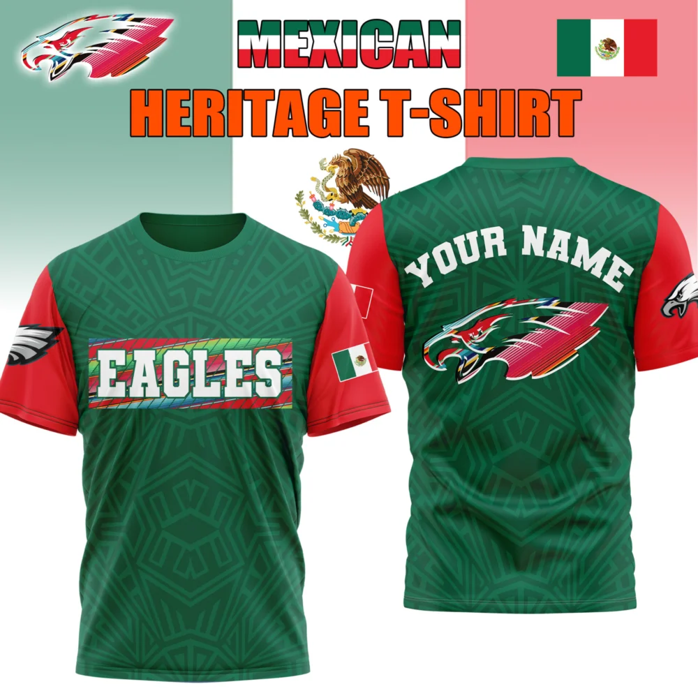 Philadelphia Eagles | Premium NFL Mexican Heritage Celebration 3D Shirt HI