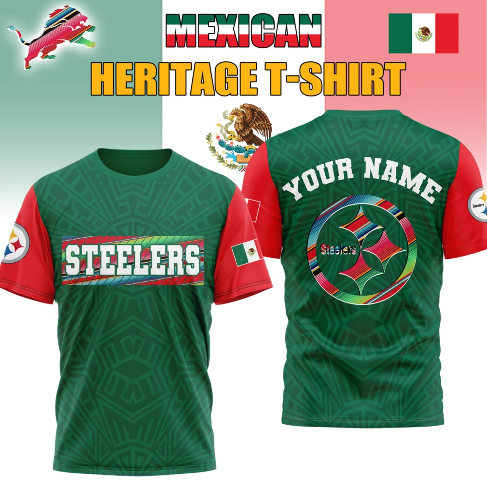 Pittsburgh Steelers | Premium NFL Mexican Heritage Celebration 3D Shirt HI