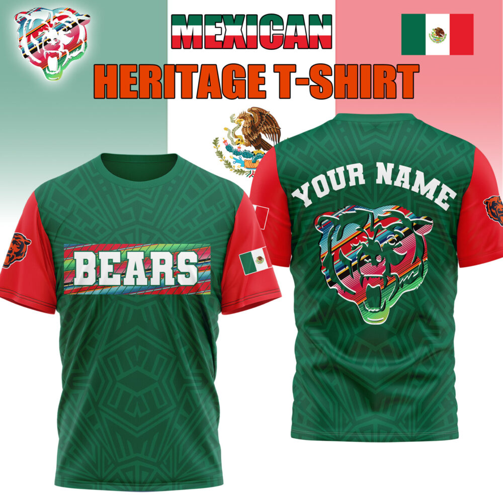 Chicago Bears | Premium NFL Mexican Heritage Celebration 3D Shirt HI