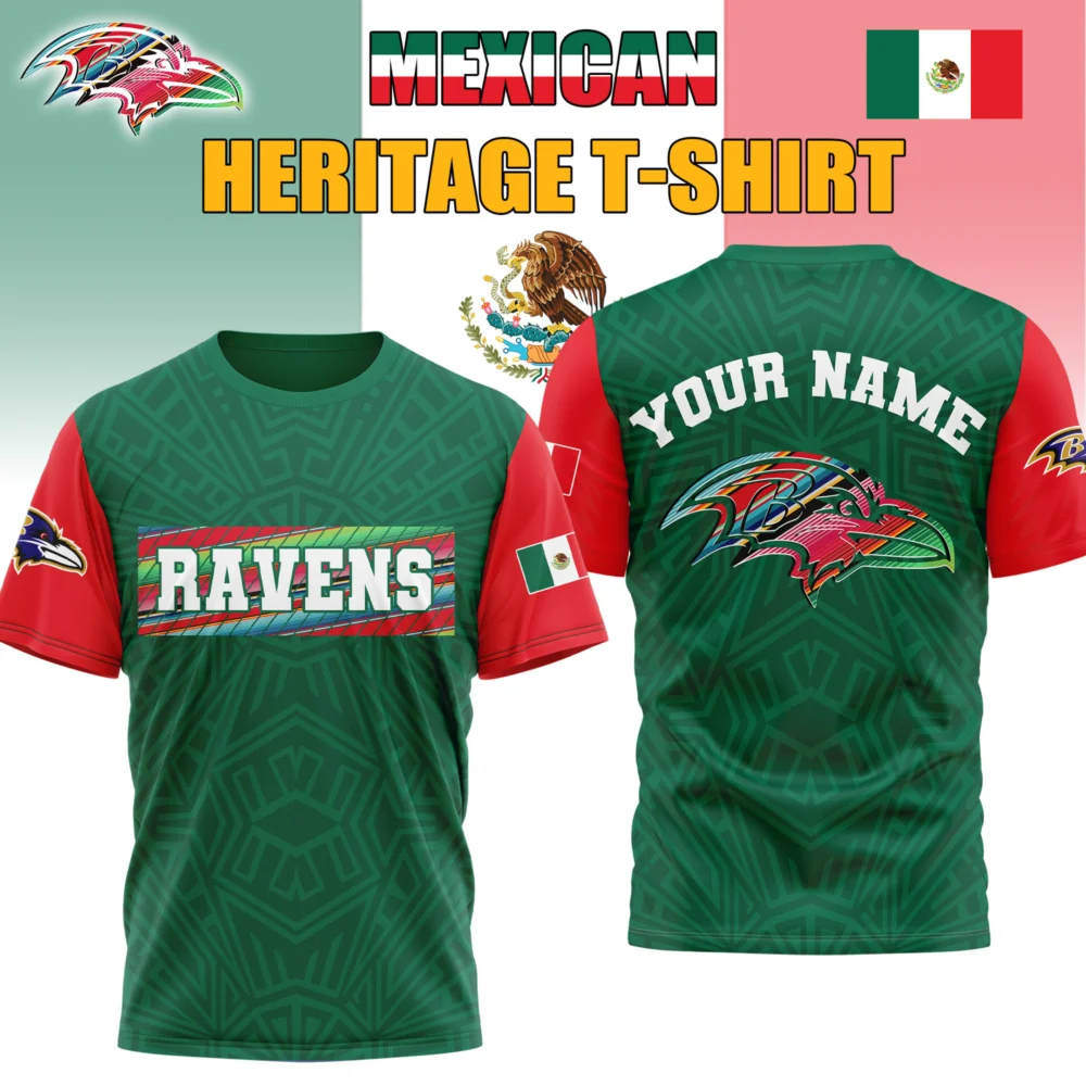 Baltimore Ravens | Premium NFL Mexican Heritage Celebration 3D Shirt HI