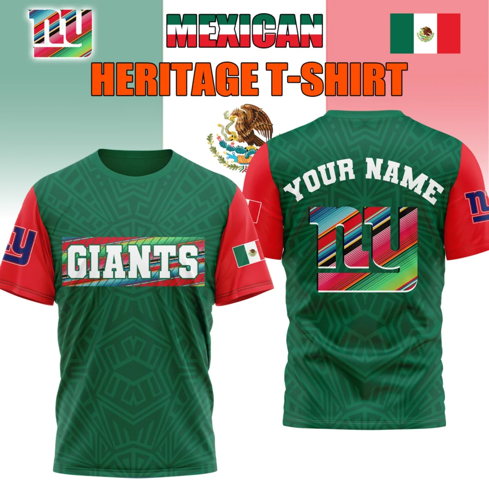New York Giants | Premium NFL Mexican Heritage Celebration 3D Shirt HI