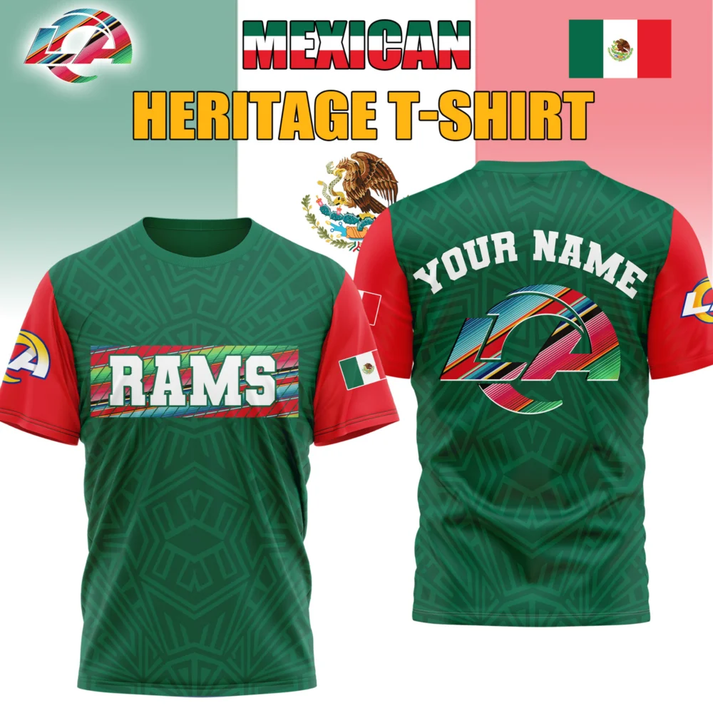 Los Angeles Rams | Premium NFL Mexican Heritage Celebration 3D Shirt HI