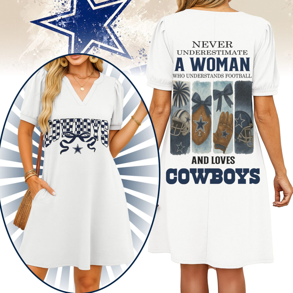 Dallas Cowboys | Premium NFL V-neck Dress HI