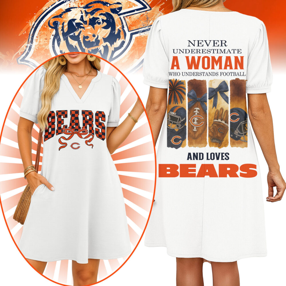 Chicago Bears | Premium NFL V-neck Dress HI