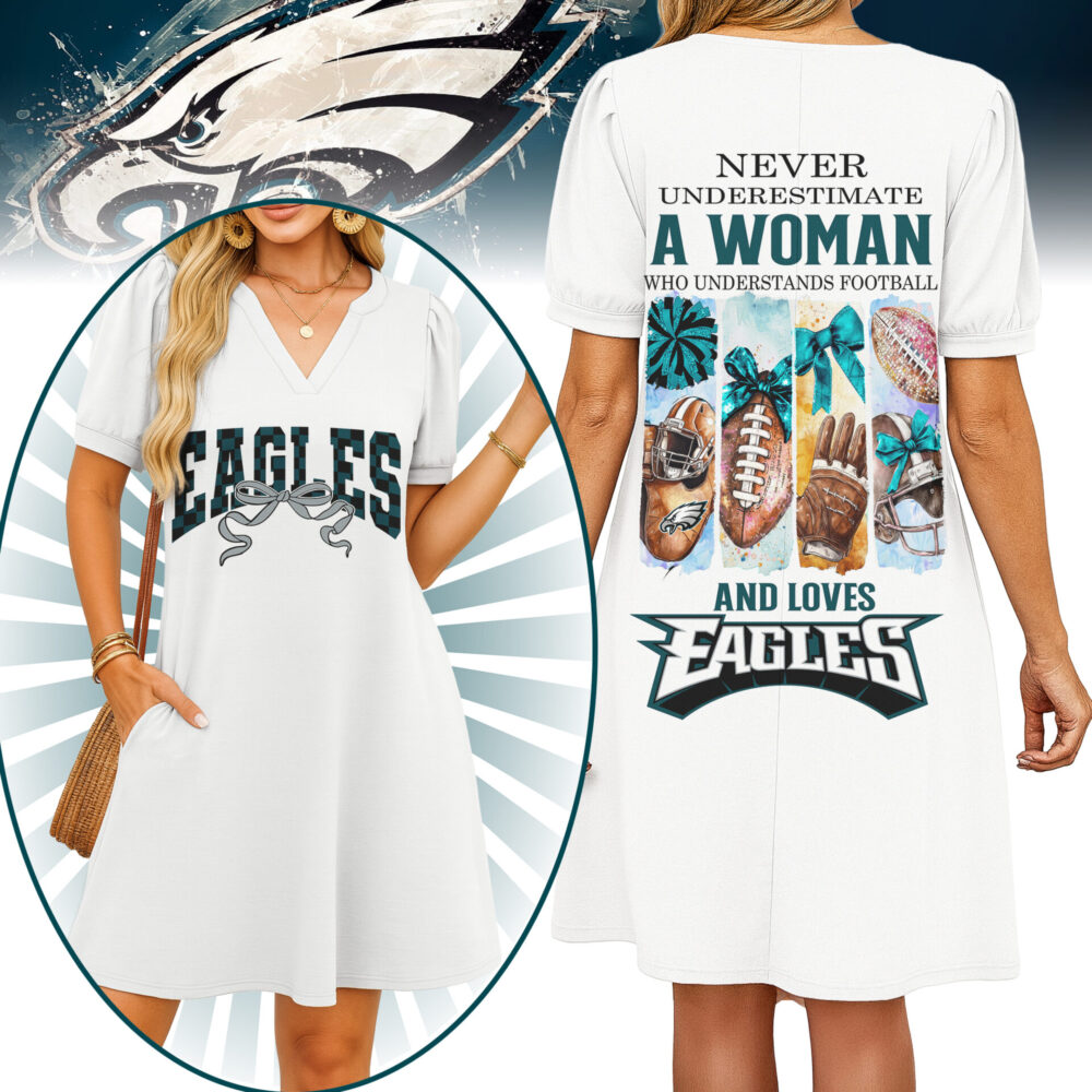 Philadelphia Eagles | Premium NFL V-neck Dress HI
