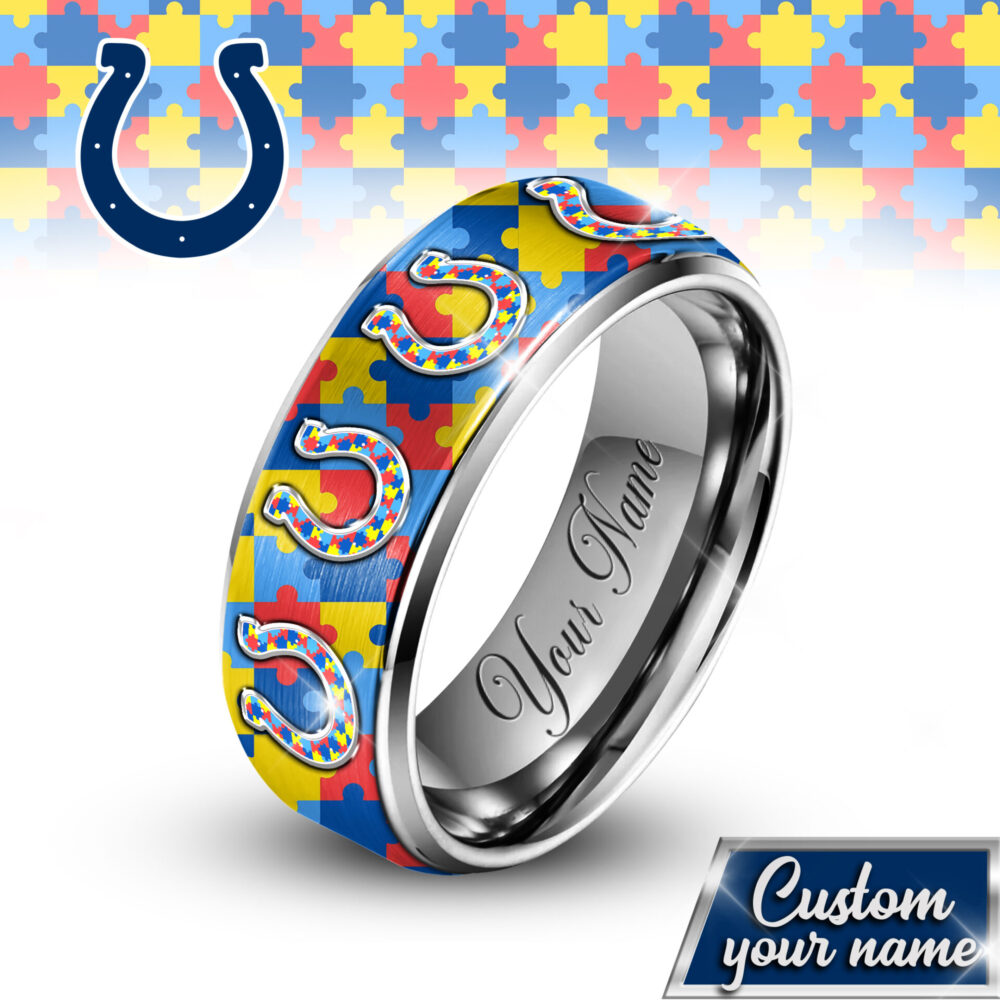 Indianapolis Colts | NFL x Autism Silver Tungsten Ring TD
