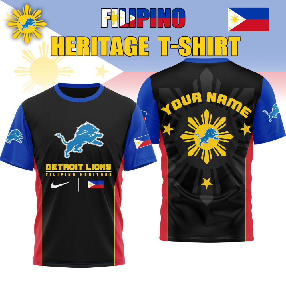 Detroit Lions | Premium NFL Filipino Heritage Celebration 3D Shirt HI