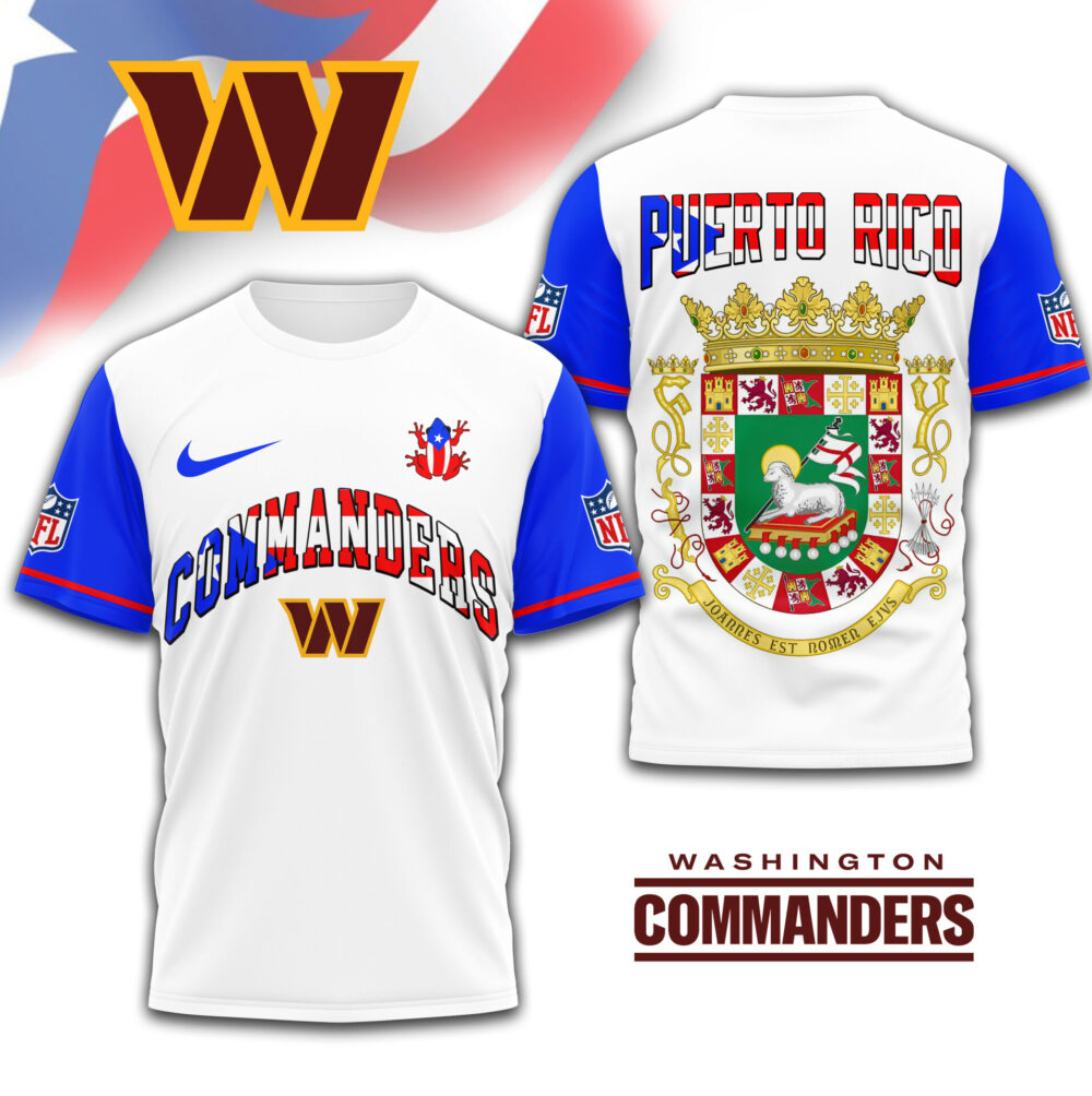 Washington Commanders | Premium NFL x Puerto Rico  3D Shirt TD