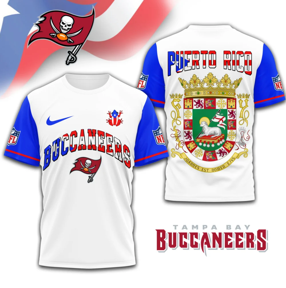 Tampa Bay Buccaneers | Premium NFL x Puerto Rico  3D Shirt TD