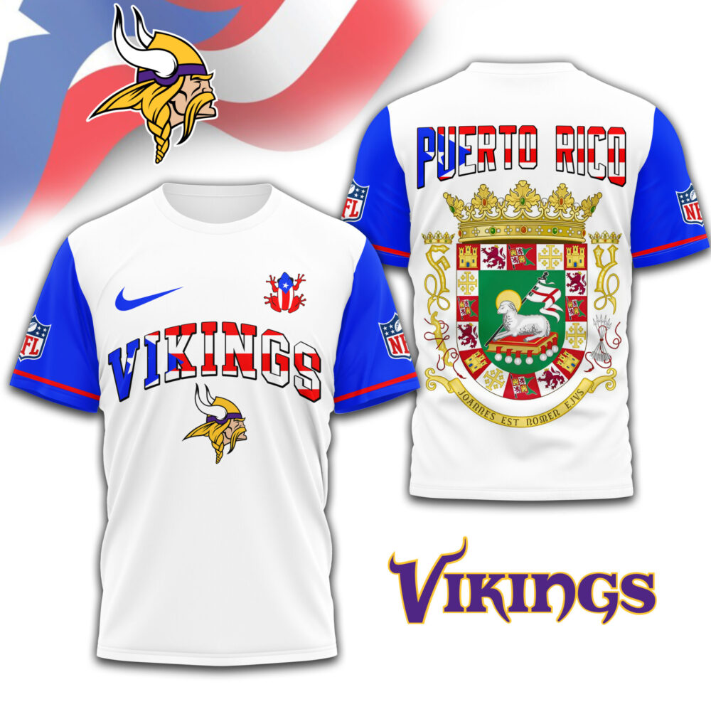 Minnesota Vikings | Premium NFL x Puerto Rico  3D Shirt TD